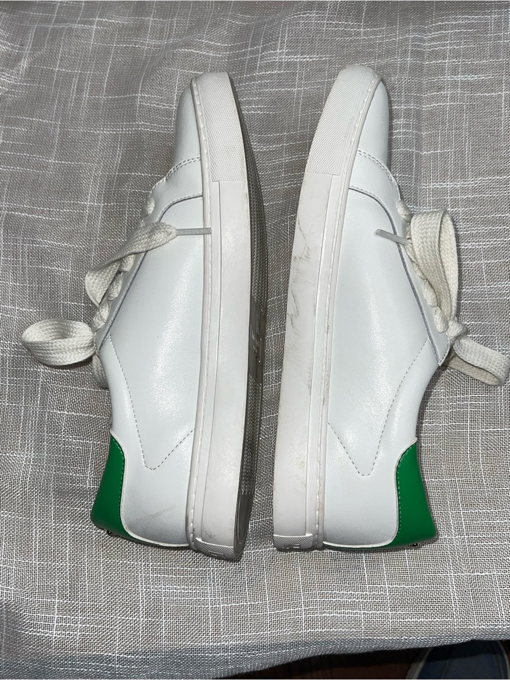 kate spade White Sneakers with Green Heel and Pink Insole Sz 10 - Picture 3 of 7